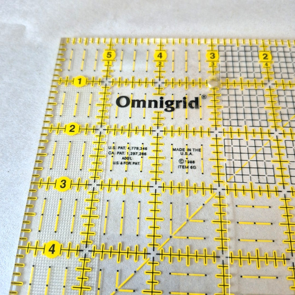 Omnigrid Ruler 6" x 6" Item 6G 1988 Sewing Quilting - Picture 6 of 8